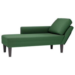 vidaXL Sdraio con Cuscino Destro in Velluto a Coste Verde Scuro