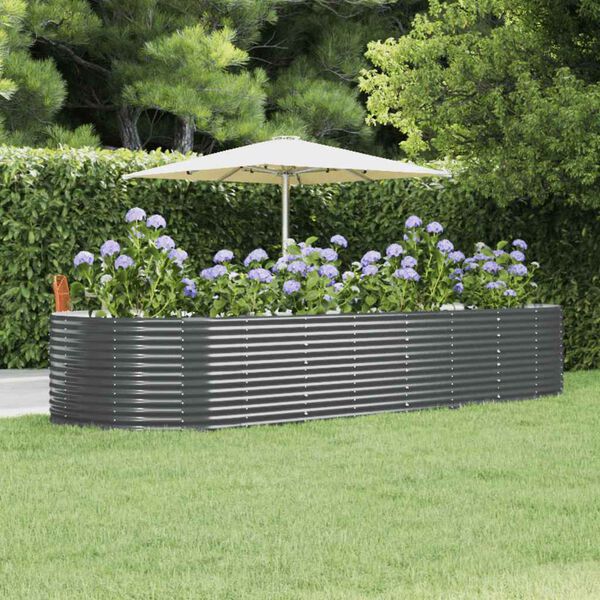 vidaXL Letto Giardino Acciaio Zincato 367x140x68cm Antracite