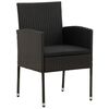 vidaXL Set da Pranzo per Esterni 5 pz in Polyrattan Nero