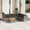 vidaXL Set Divani da Giardino 7 pz con Cuscini Grigio in Polyrattan