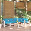vidaXL Set Divani da Giardino Pallet 6 pz con Cuscini in Legno di Pino