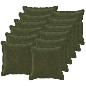 vidaXL Federa 12 pz HOUTEN Verde 40 x 40 cm Fleece in microfibra