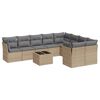 vidaXL Set Divano da Giardino 10 pz con Cuscini Beige in Polyrattan
