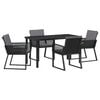 vidaXL Set da Pranzo per Giardino 5 pcs Nero