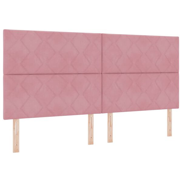 vidaXL Letto a molle con materasso Rosa 200 x 200 cm Tessuto