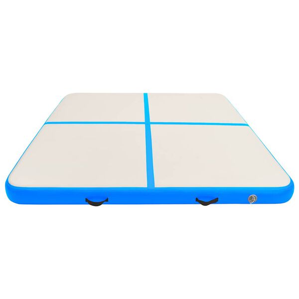 vidaXL Tappetino Ginnastica Gonfiabile con Pompa 200x200x15cm PVC Blu