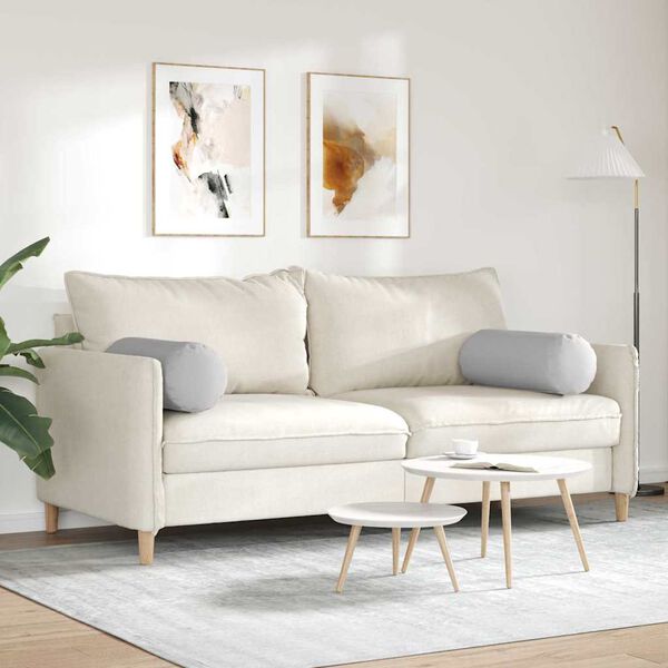 vidaXL Cuscini a rullo 2 pcs Grigio Nuvola Ø 25 x 70 cm Tessuto