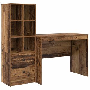 vidaXL Scrivania Legno vecchio 145.5 x 50 x 127 cm 2 pz