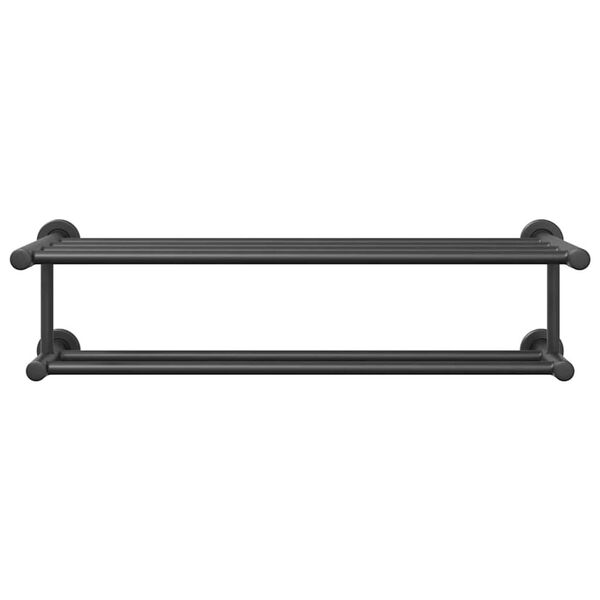 vidaXL Porta asciugamani Nero 61 x 23 x 17 cm Acciaio inossidabile