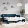vidaXL Divano Letto Estraibile con Materassi Blu 100x200 cm Velluto