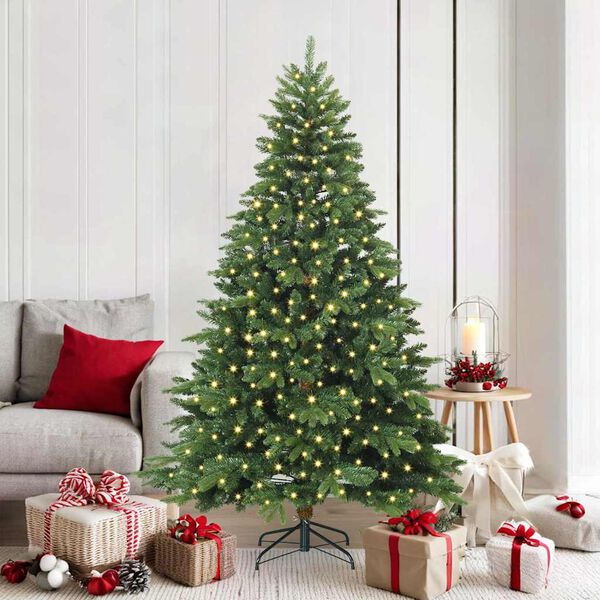 vidaXL Albero di Natale artificiale con 300 LED Verde 180 cm PE e PVC