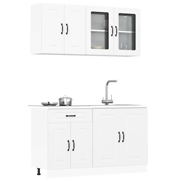vidaXL Set Mobili da Cucina 4 pz Kalmar Bianchi Legno Multistrato