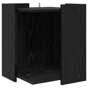 vidaXL Rifugio per lettiera per gatti Rovere Nero 42 x 42 x 51 cm