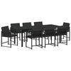 vidaXL Set da Pranzo per Giardino 9 pz Nero polyrattan