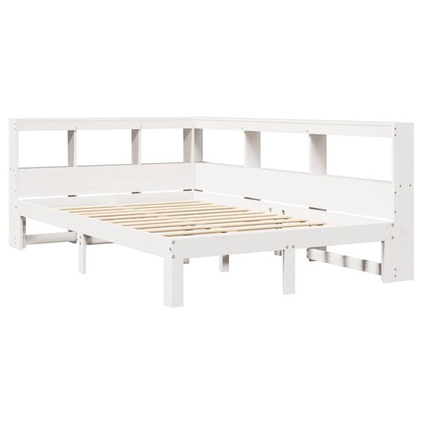 vidaXL Letto Libreria senza Materasso Bianco 120x190 cm Legno di Pino
