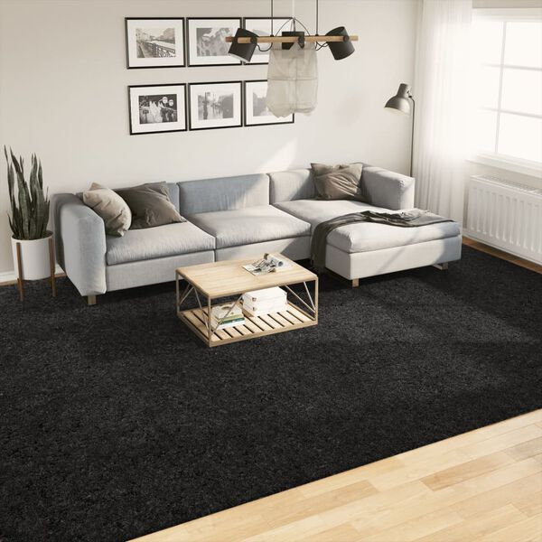 vidaXL Tappeto Shaggy PAMPLONA a Pelo Lungo Moderno Nero 300x400 cm