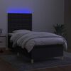 vidaXL Letto a Molle con Materasso e LED Nero 90x190 cm in Tessuto