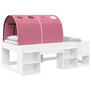 vidaXL Letto con Tunnel 3 pz Bianco e Rosa Legno ingegnerizzato