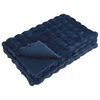 vidaXL Coperta in Pelliccia di Coniglio Finta 4 pcs Blu Marino