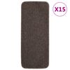 vidaXL Tappetini Scale 15 pz 60x25 cm Marroni Antiscivolo Rettangolari