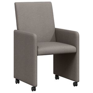 vidaXL Sedie da Pranzo con Ruote 2 pz Tessuto Talpa 57 x 66 x 94 cm