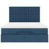 vidaXL Struttura Letto Pouf con Materasso Blu 140x190 cm in Tessuto