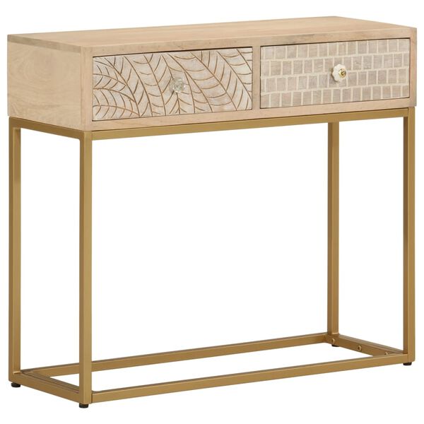 vidaXL Tavolo Consolle 90x30x76 cm in Legno Massello di Mango e Ferro