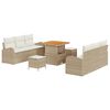 vidaXL Set Divano da Giardino con cuscino 9 pcs Beige Poly Rattan