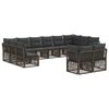 vidaXL Set Divano da Giardino 12 pcs Grigio polyrattan