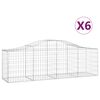 vidaXL Cesti Gabbioni ad Arco 6 pz 200x50x60/80 cm Ferro Zincato