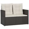 vidaXL Panca da Giardino con Cuscini Nera 105 cm in Polyrattan