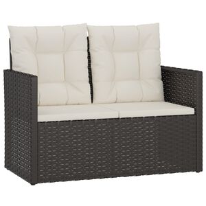 vidaXL Panca da Giardino con Cuscini Nera 105 cm in Polyrattan