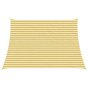 vidaXL Telo Ombra 3 / 4 x 3 m HDPE Rettangolare Giallo e Bianco