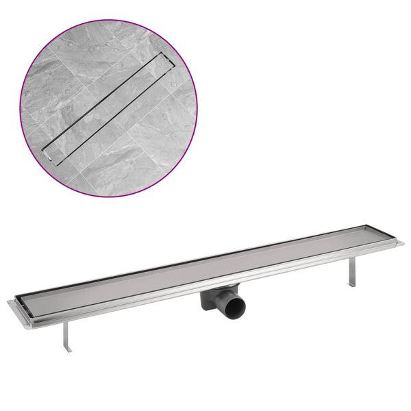 vidaXL Canaletta di Drenaggio Lineare per Doccia 830x140 mm Acciaio Inox