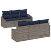 vidaXL Set di divani con cuscino 7 pcs Grigio e Blu Navy polyrattan