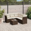 vidaXL Set Divano da Giardino 6 pz con Cuscini Marrone in Polyrattan