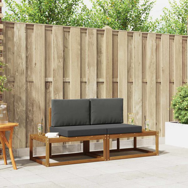 vidaXL Set di divani da esterno con cuscino 2 pcs Naturale