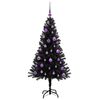 vidaXL Albero di Natale con 150 LED con supporto Nero 150 cm PVC