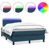 vidaXL Letto a Molle con Materasso e LED Blu Scuro 120x210 cm in Velluto