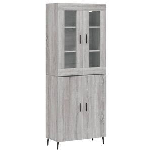 vidaXL Credenza Grigio Sonoma 69,5x34x180 cm in Legno Multistrato
