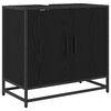 vidaXL Armadio per Lavabo da Bagno Rovere Nero 65 x 33 x 60 cm