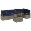 vidaXL Set Divano da Giardino 7 pz 6-Numero di posti Grigio e Blu Navy