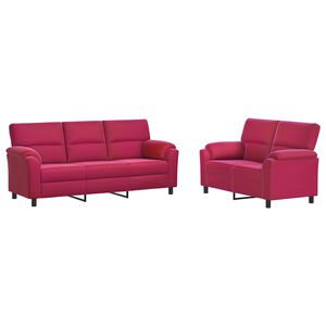 vidaXL Set di divani 2 pcs Rosso Vino Velluto