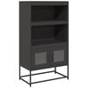 vidaXL Credenza Nera 68x39x123 cm in Acciaio