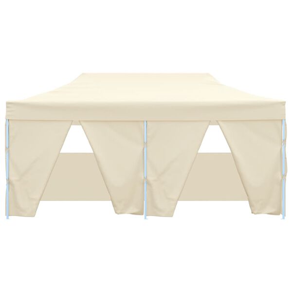 vidaXL Gazebo Professionale Pieghevole con 4 Pareti 3x6m Acciaio Crema