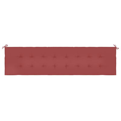 vidaXL Cuscino per Panca Rosso Vino 200x50x3 cm in Tessuto Oxford