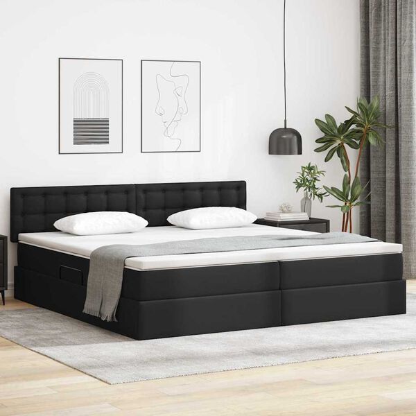 vidaXL Letto con contenitore e LED con led Grigio chiaro 200 x 200 cm