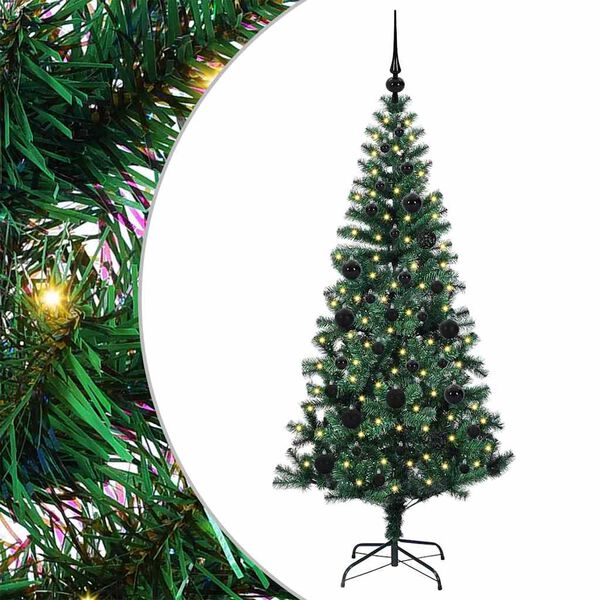 vidaXL Albero di Natale artificiale con luci integrate Verde 150 cm