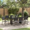 vidaXL Set da Pranzo per Giardino 9 pcs Nero polyrattan