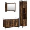 vidaXL Set di Armadi da Bagno 3 pz Rovere Fumo 40 x 36 x 181 cm